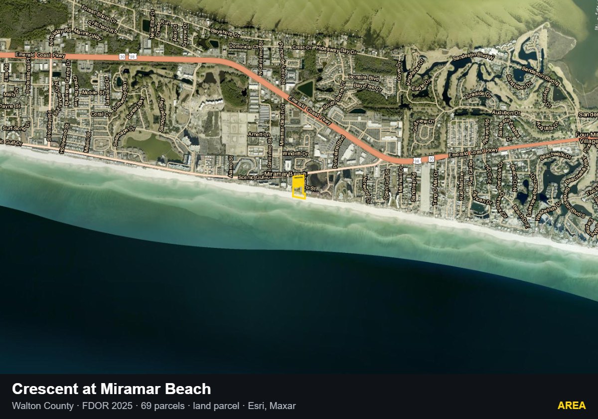 Crescent at Miramar Beach — Area parcel record