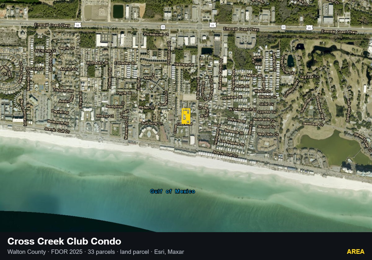 Cross Creek Club Condo — Area parcel record