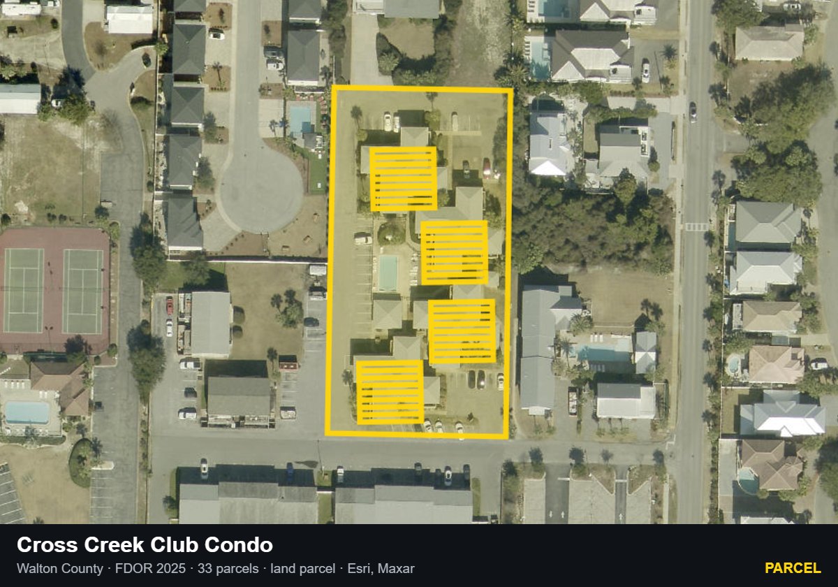 Cross Creek Club Condo — Parcel parcel record