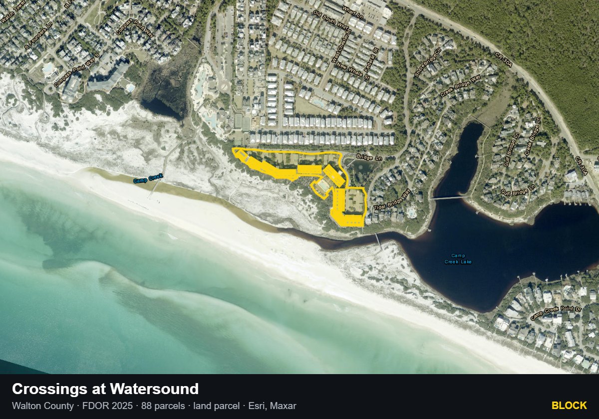 Crossings at Watersound — Block parcel record