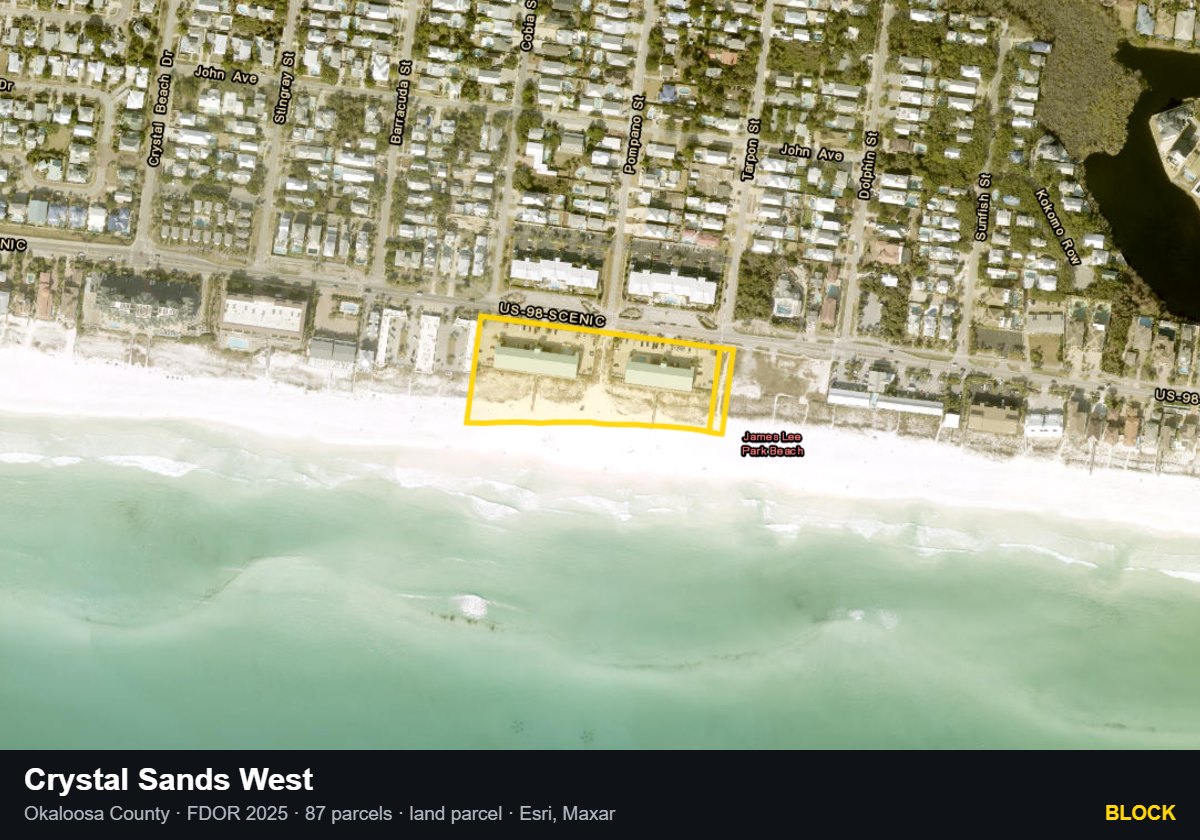 Crystal Sands West — Block parcel record