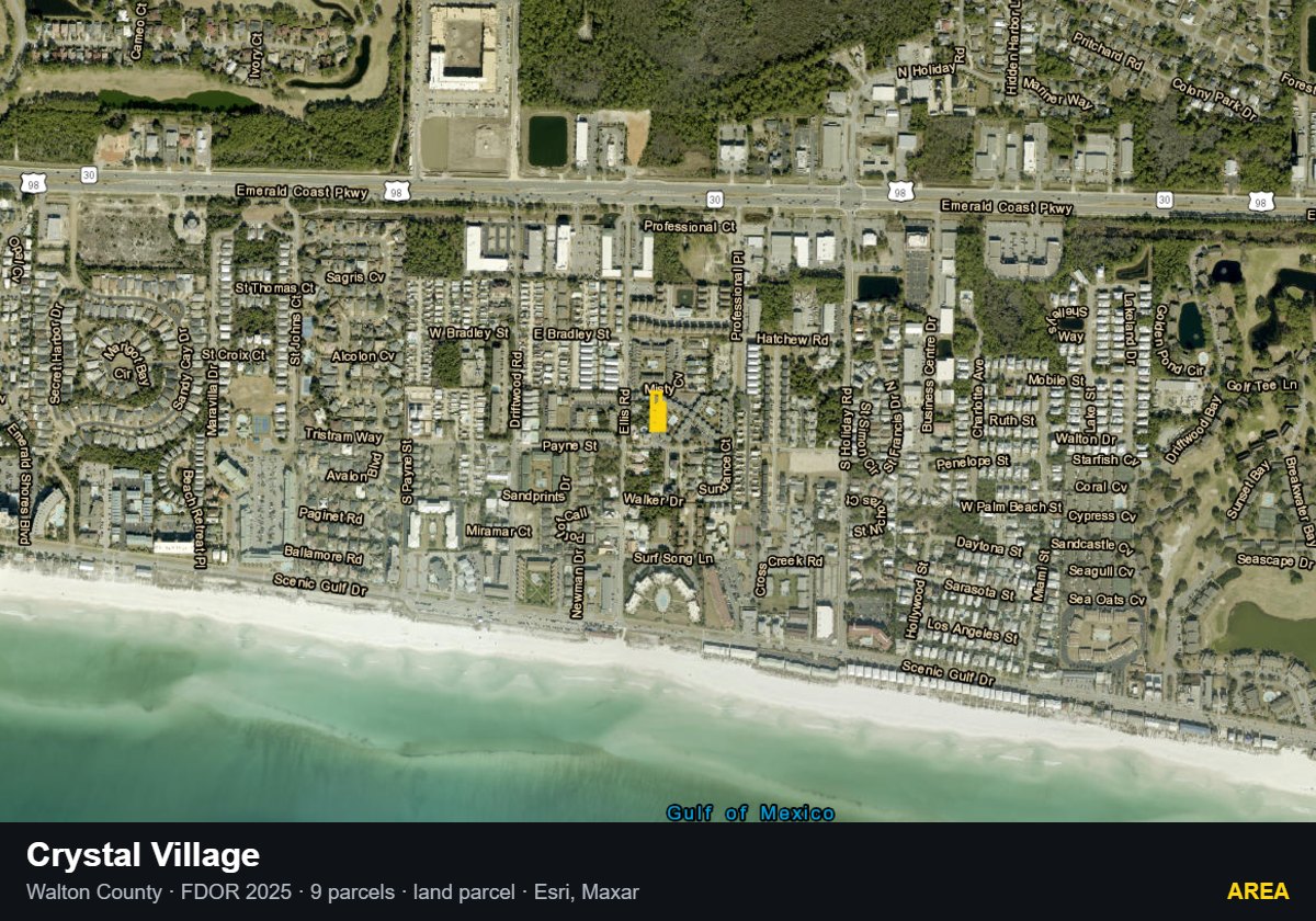 Crystal Village — Area parcel record