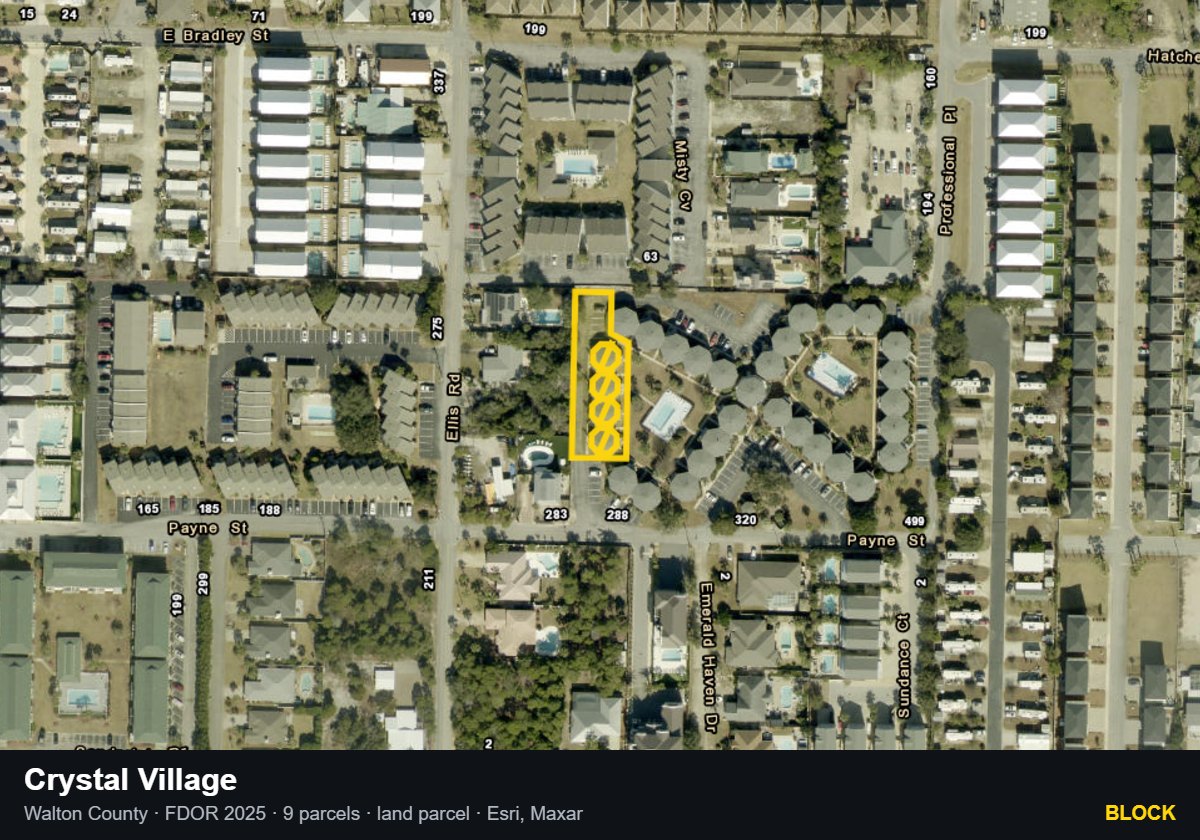 Crystal Village — Block parcel record