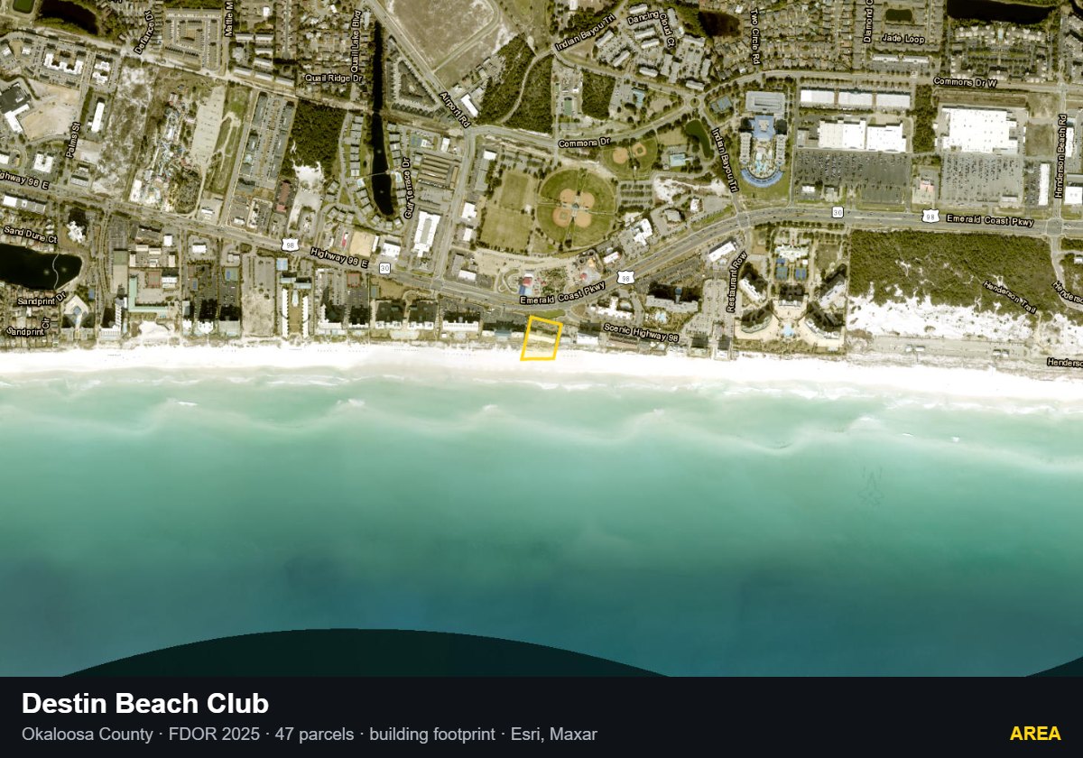 Destin Beach Club — Area parcel record