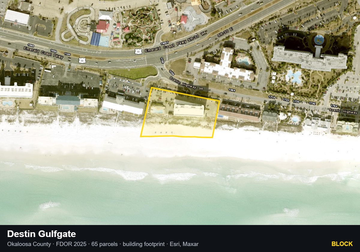 Destin Gulfgate — Block parcel record