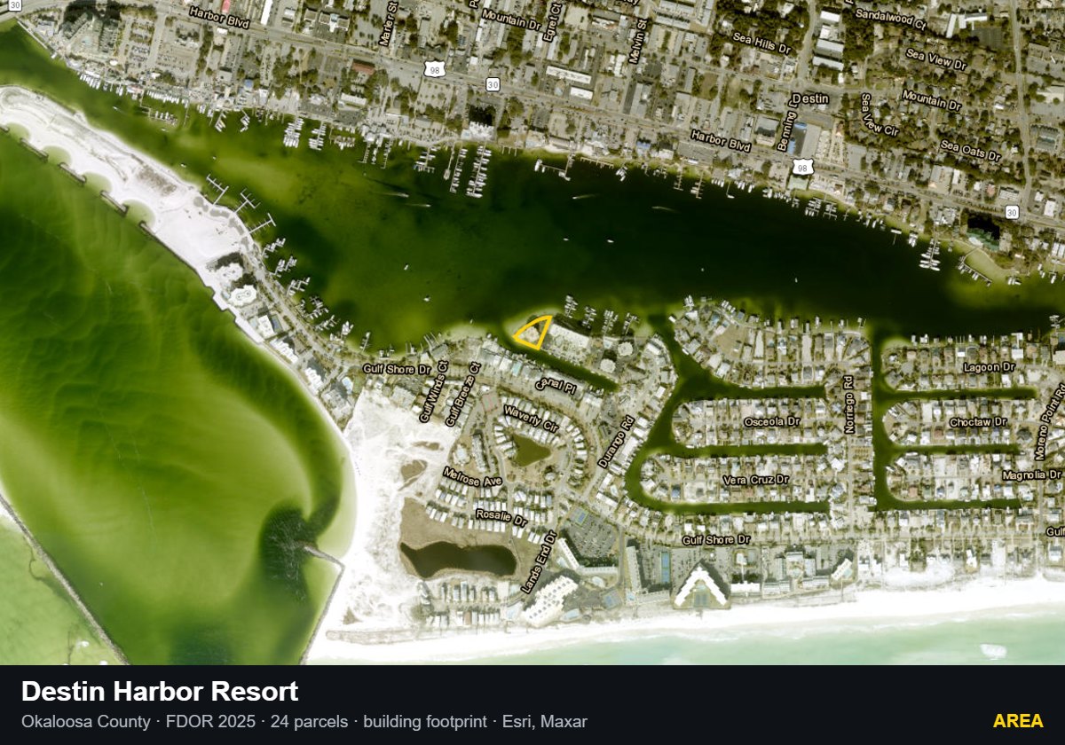 Destin Harbor Resort — Area parcel record