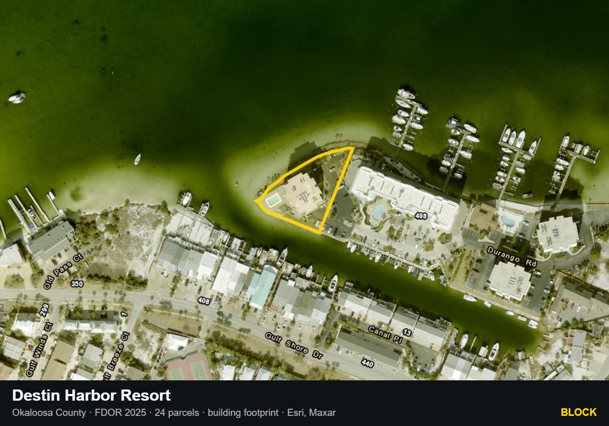 Destin Harbor Resort — Block parcel record