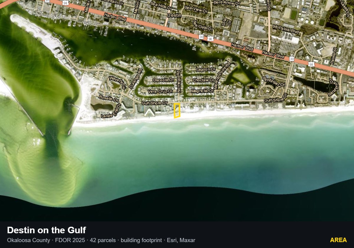 Destin on the Gulf — Area parcel record