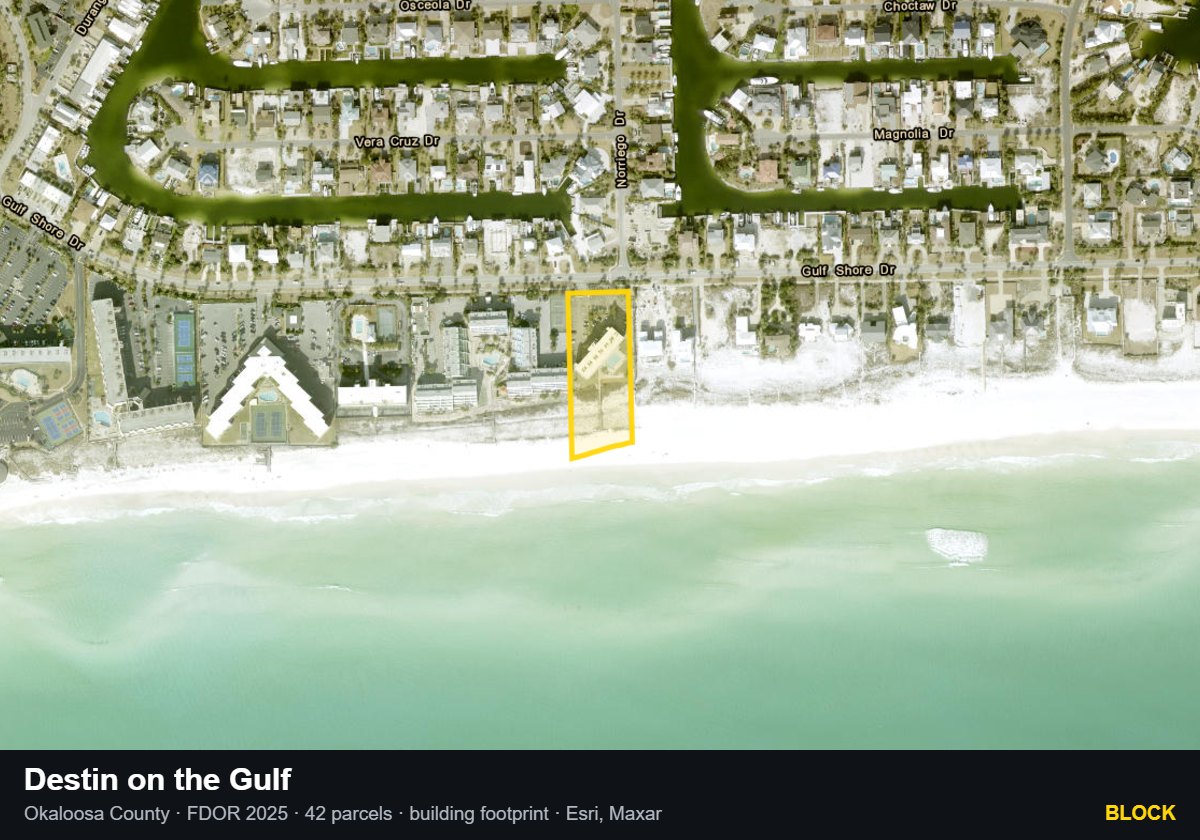 Destin on the Gulf — Block parcel record