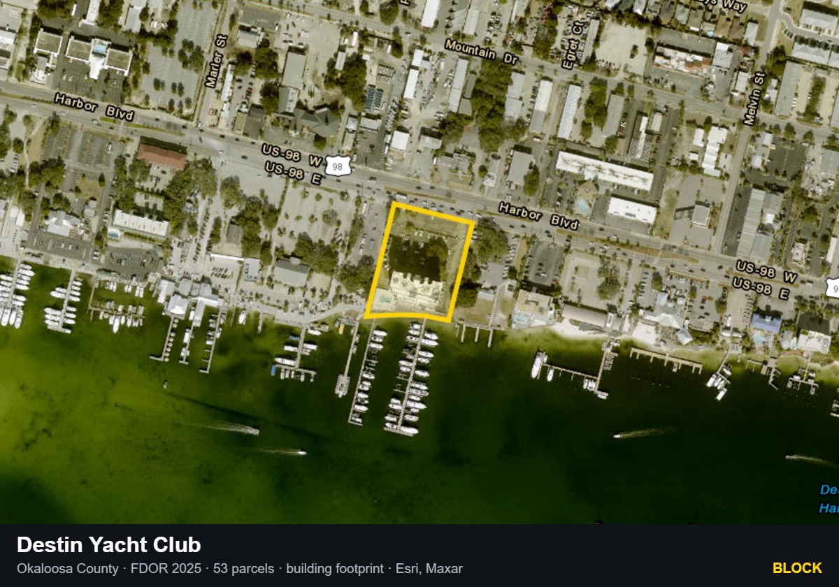 Destin Yacht Club — Block parcel record