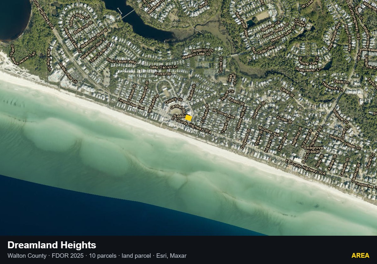 Dreamland Heights — Area parcel record