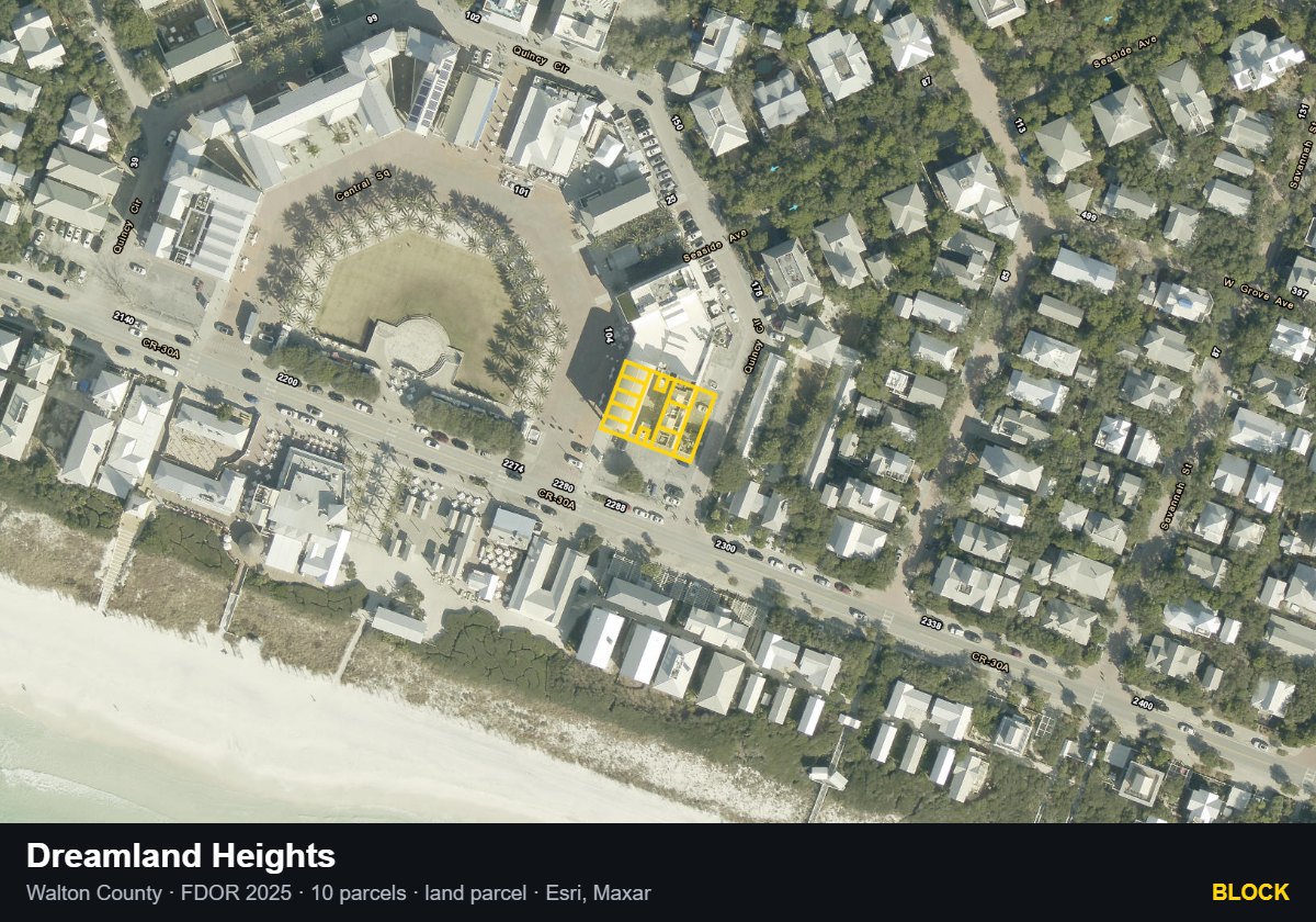 Dreamland Heights — Block parcel record