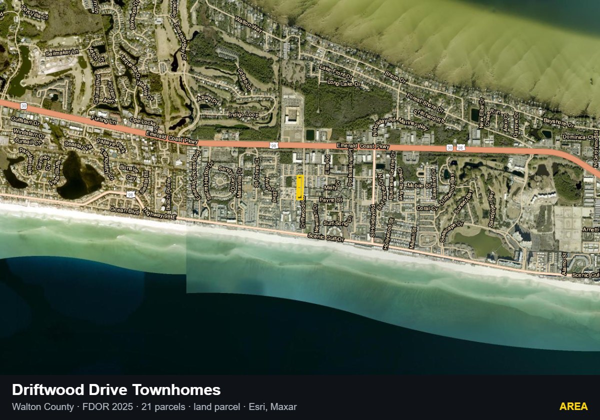 Driftwood Drive Townhomes — Area parcel record