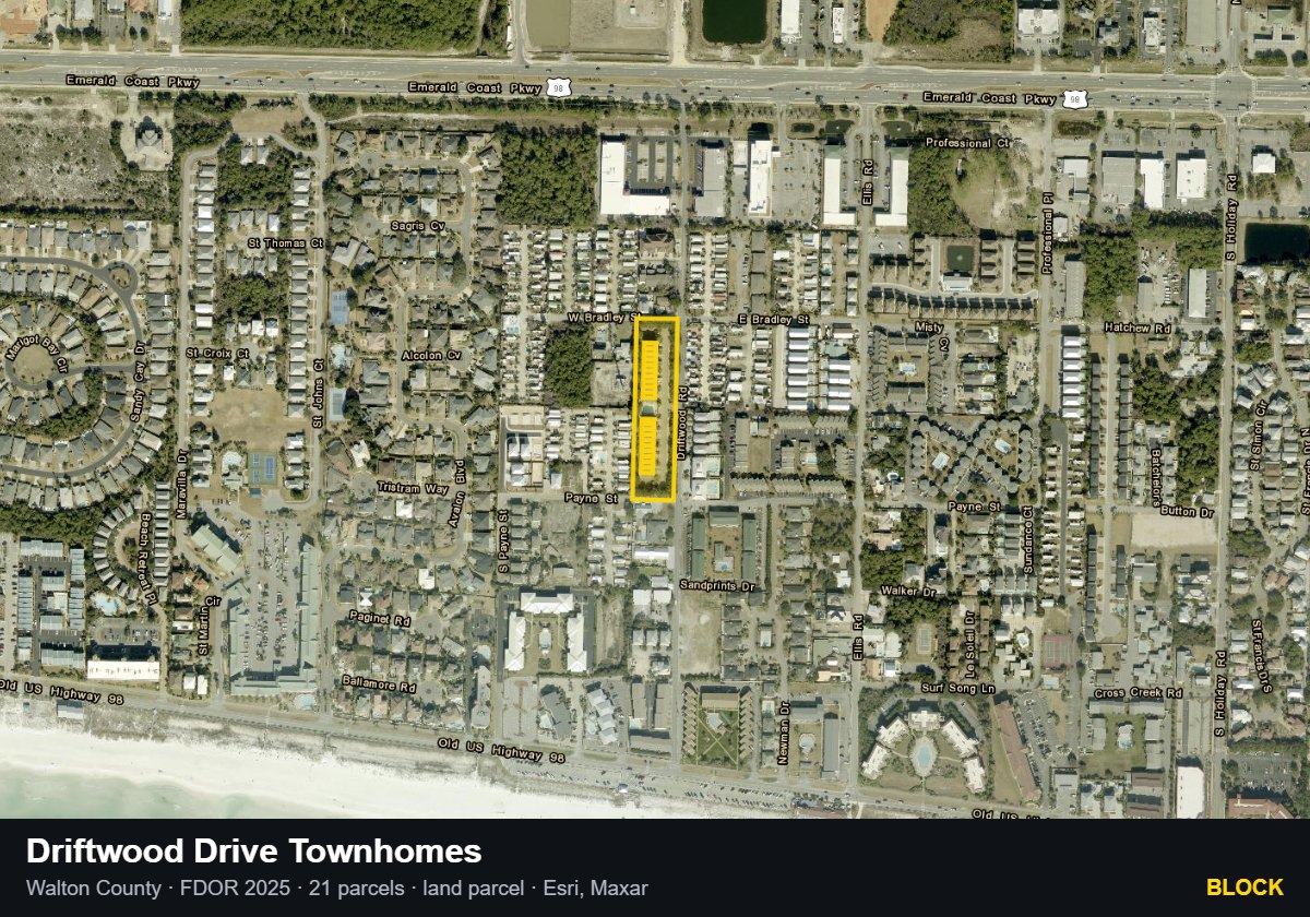 Driftwood Drive Townhomes — Block parcel record