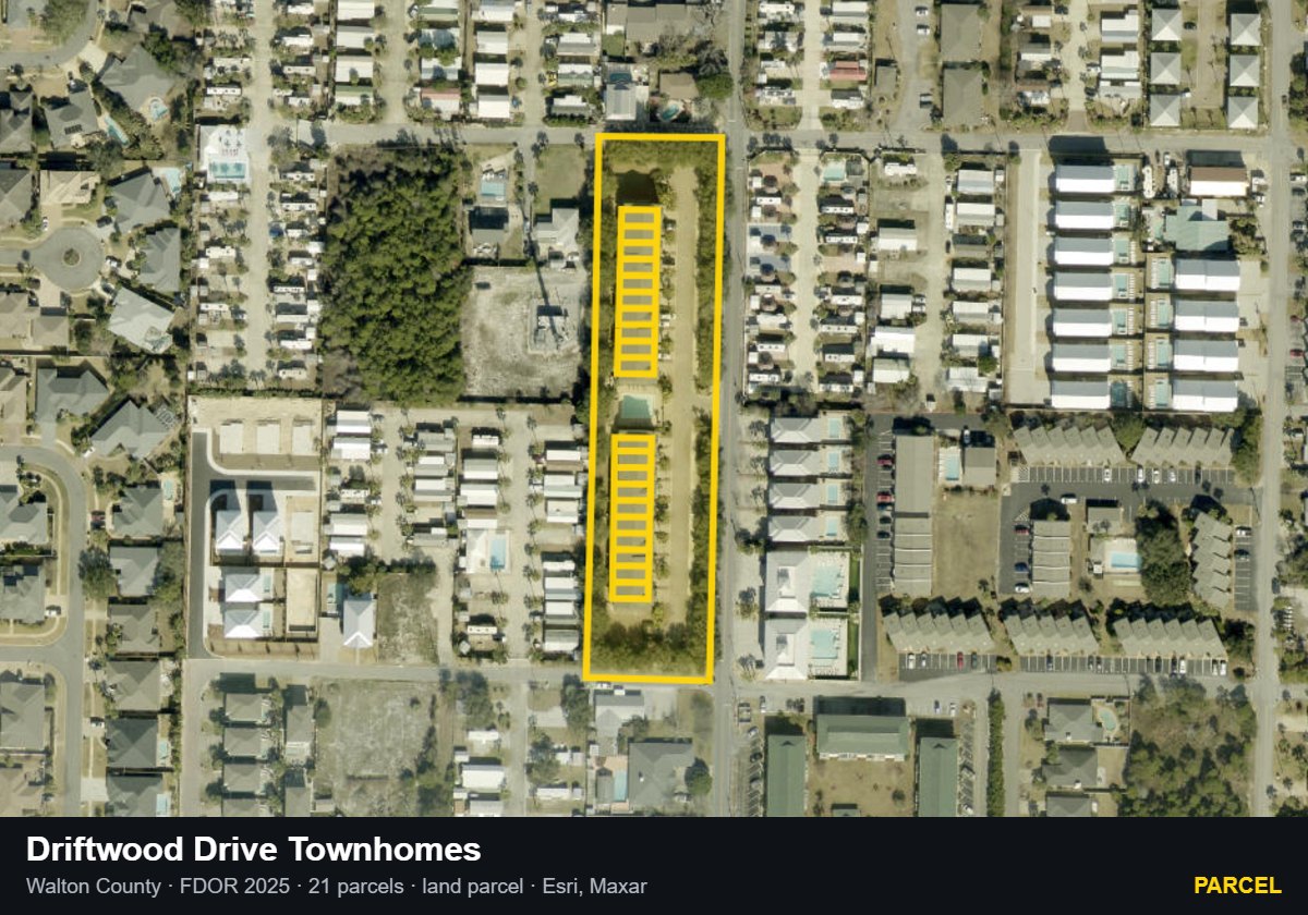 Driftwood Drive Townhomes — Parcel parcel record
