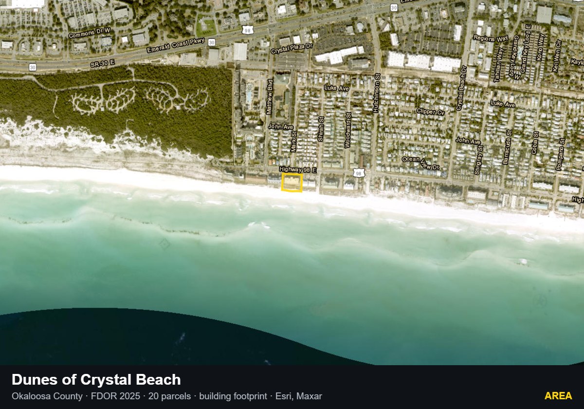 Dunes of Crystal Beach — Area parcel record