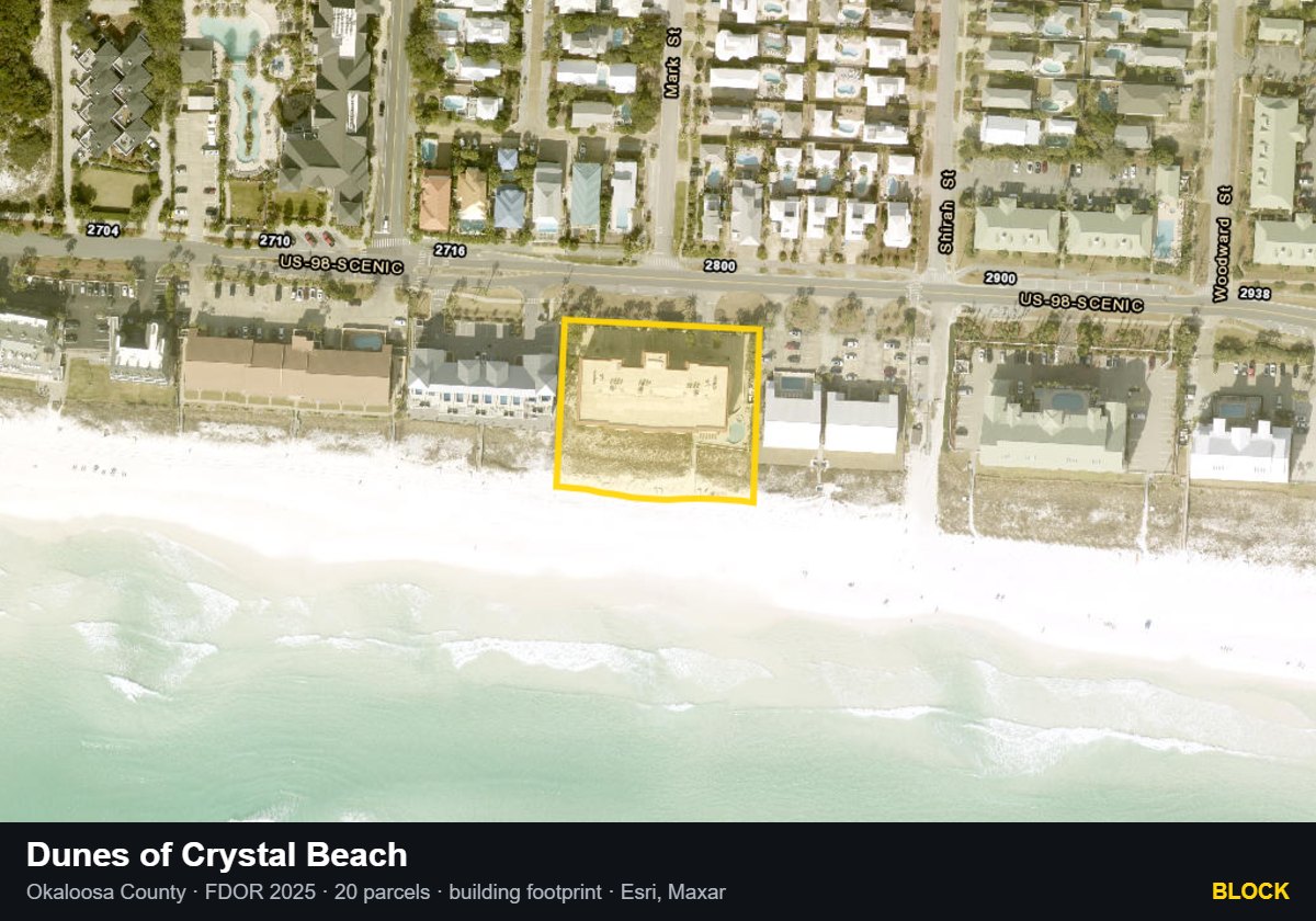 Dunes of Crystal Beach — Block parcel record