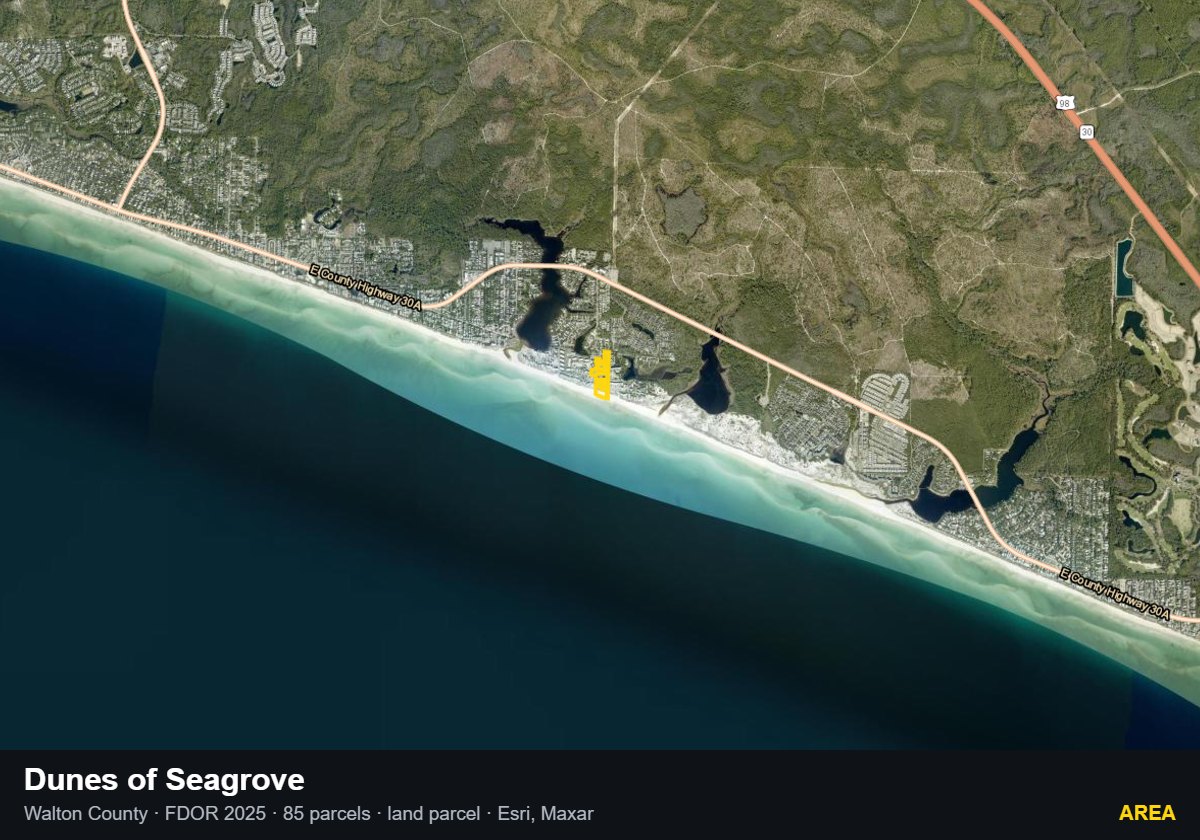 Dunes of Seagrove — Area parcel record
