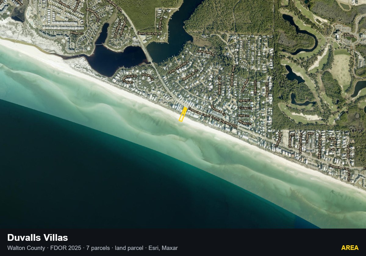 Duvalls Villas — Area parcel record