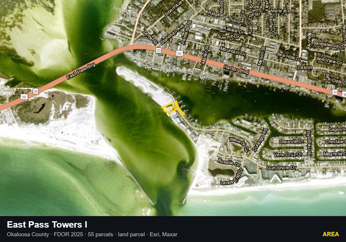 East Pass Towers I — Area parcel record