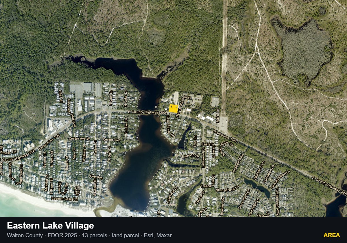 Eastern Lake Village — Area parcel record