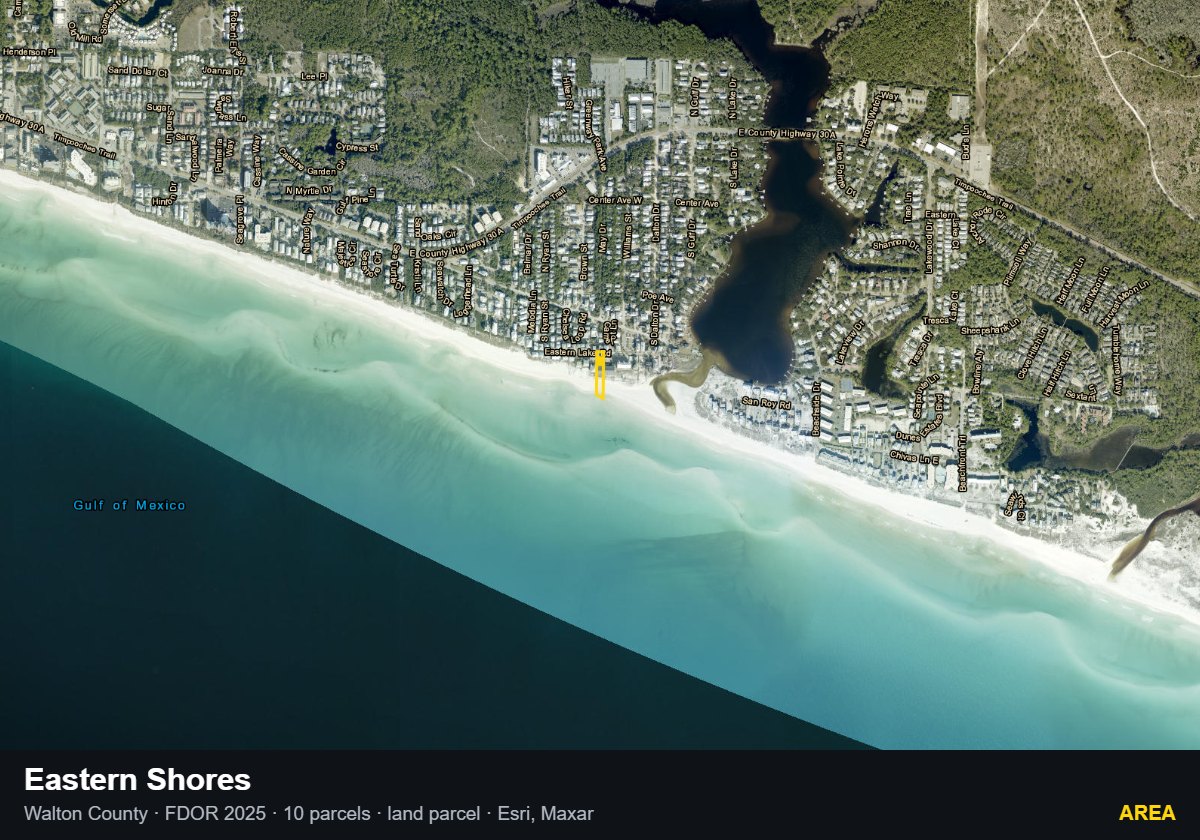 Eastern Shores — Area parcel record