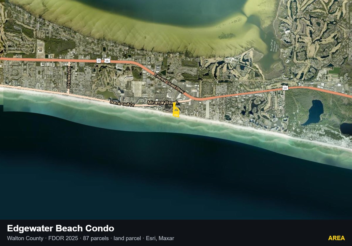 Edgewater Beach Condo — Area parcel record