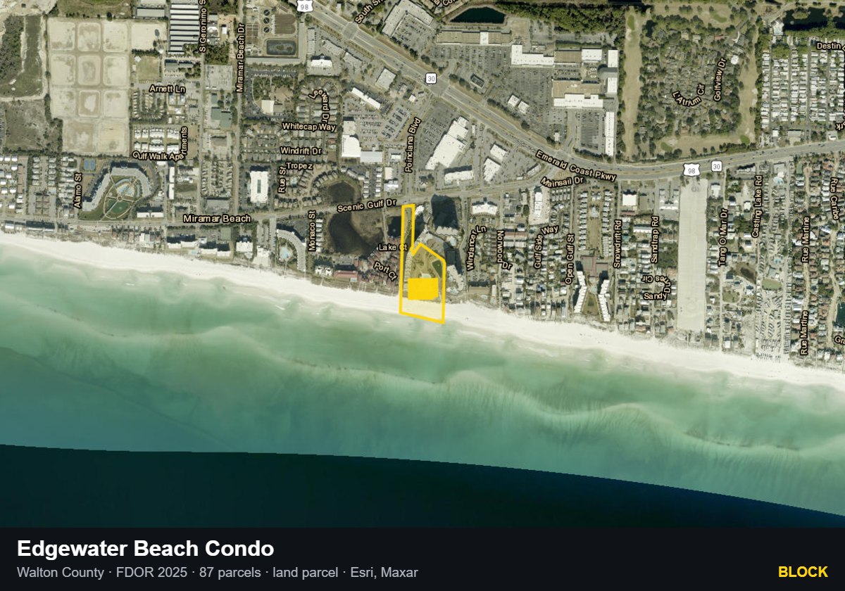 Edgewater Beach Condo — Block parcel record