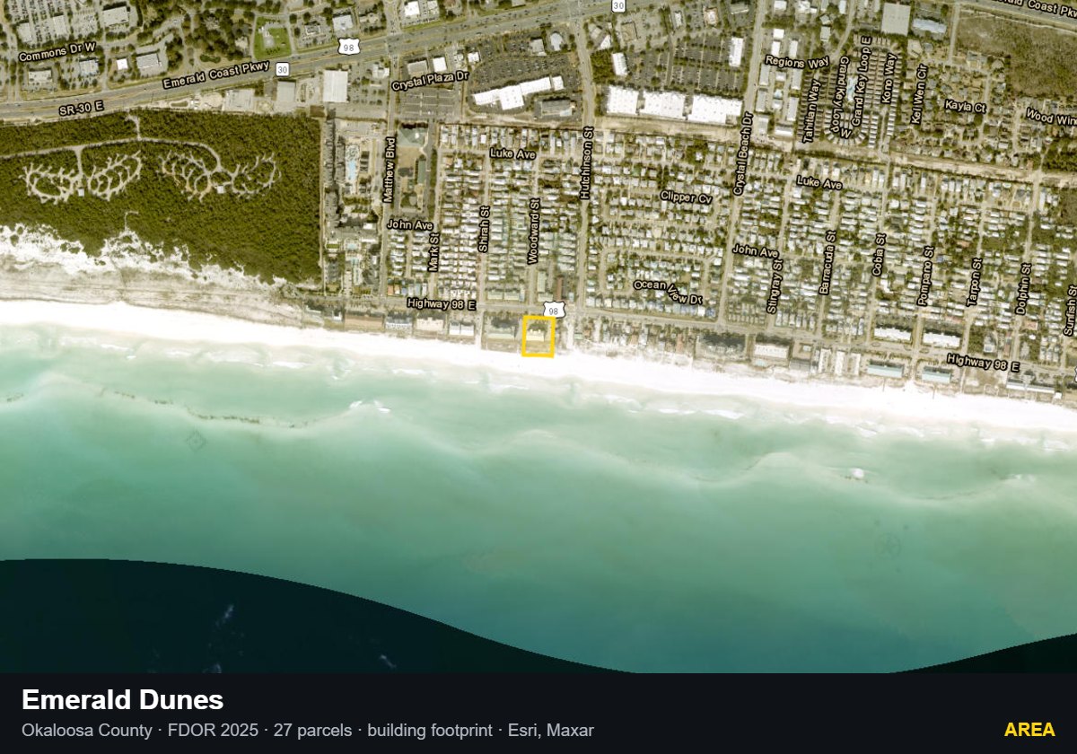 Emerald Dunes — Area parcel record