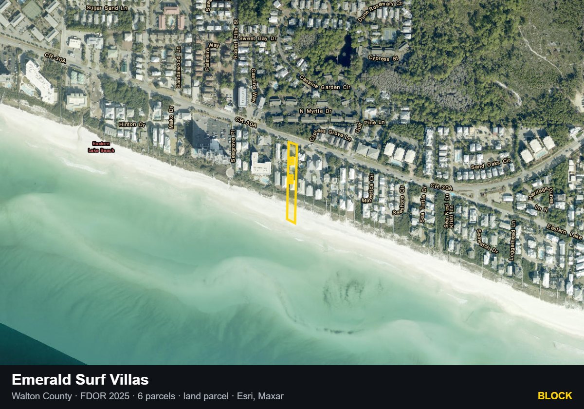 Emerald Surf Villas — Block parcel record