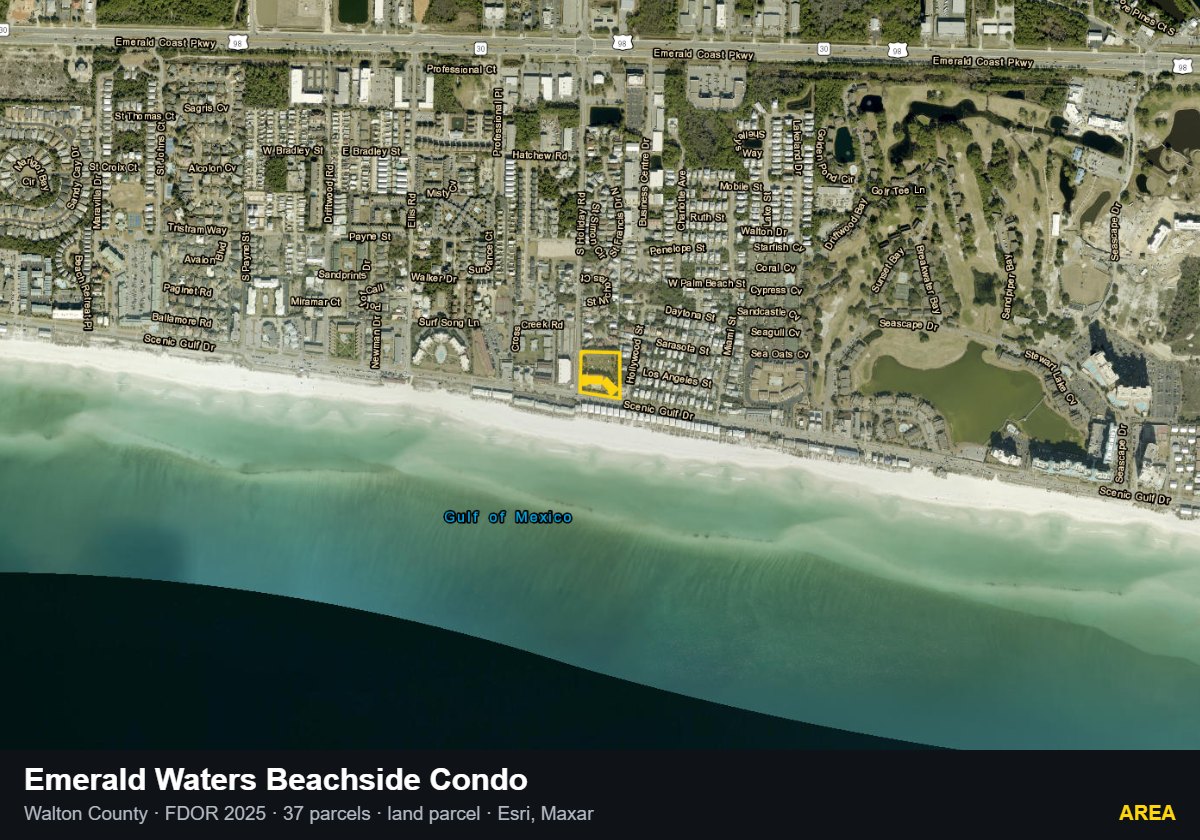 Emerald Waters Beachside Condo — Area parcel record