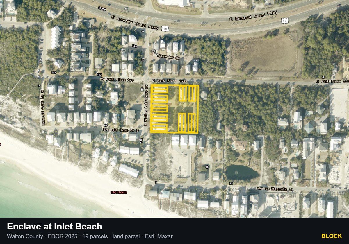 Enclave at Inlet Beach — Block parcel record