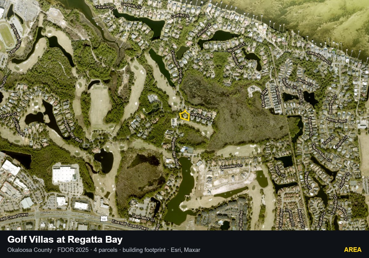 Golf Villas at Regatta Bay — Area parcel record