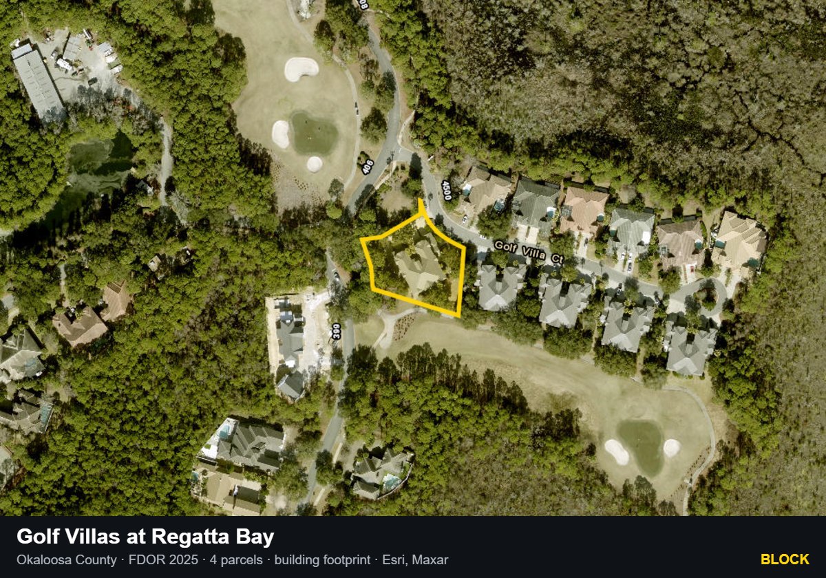 Golf Villas at Regatta Bay — Block parcel record