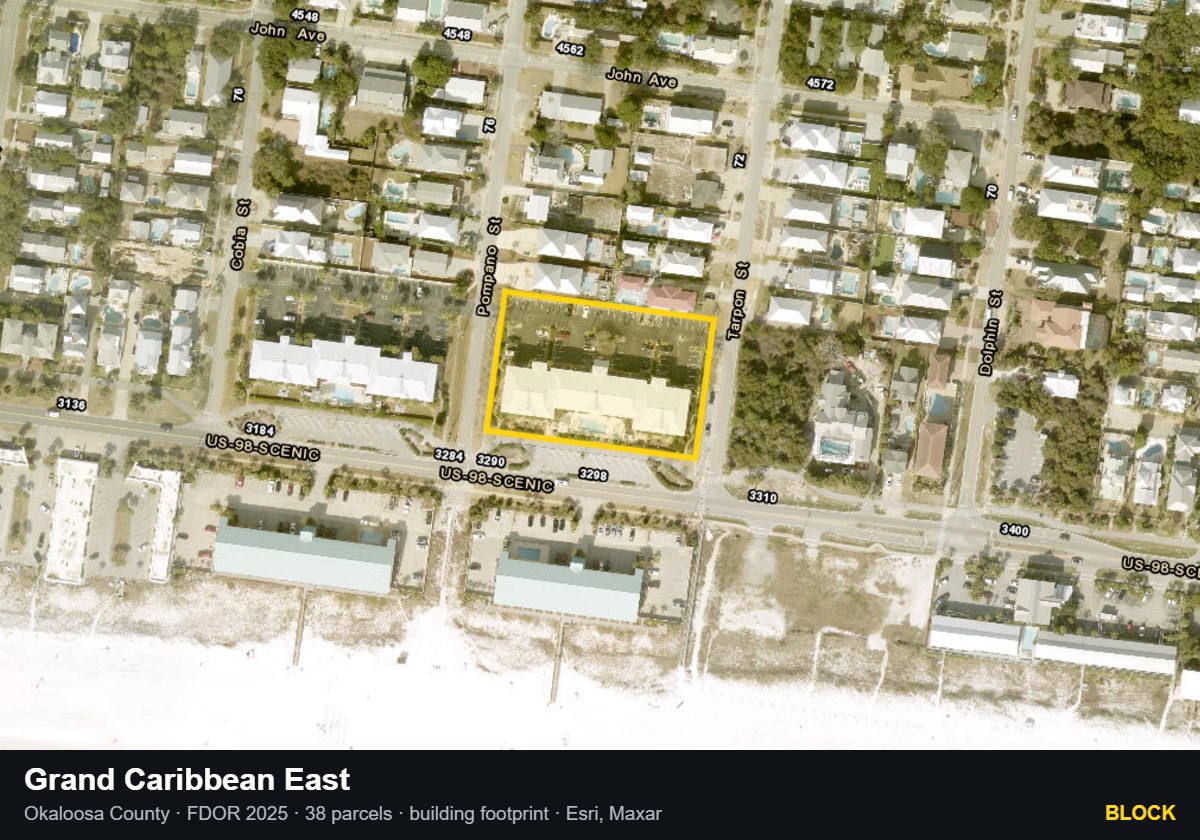 Grand Caribbean East — Block parcel record
