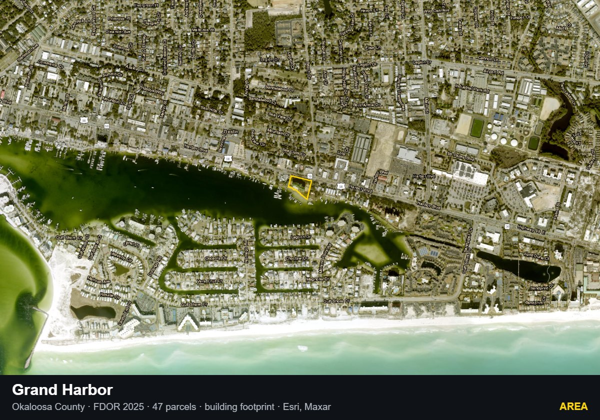 Grand Harbor — Area parcel record