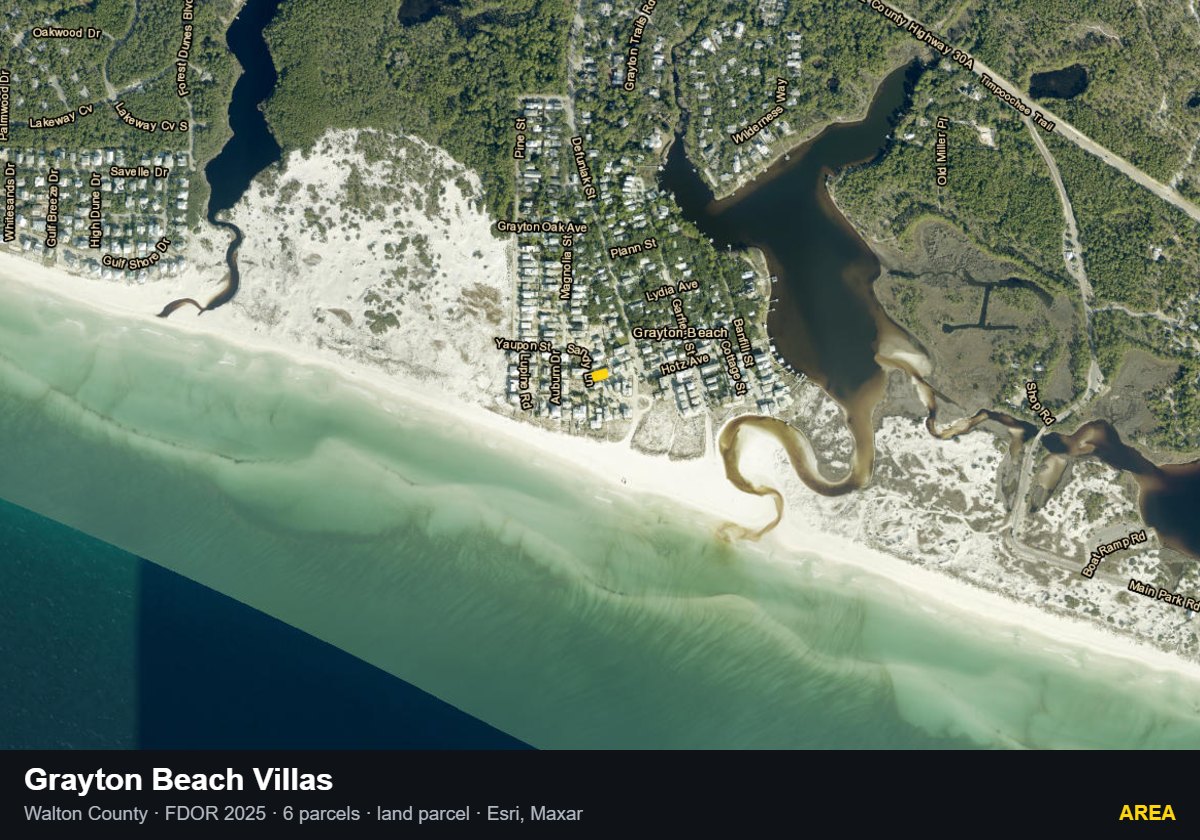 Grayton Beach Villas — Area parcel record