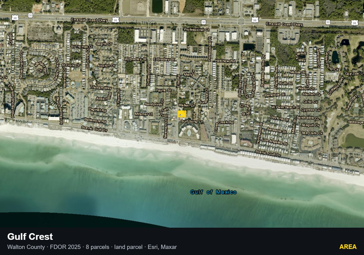 Gulf Crest — Area parcel record