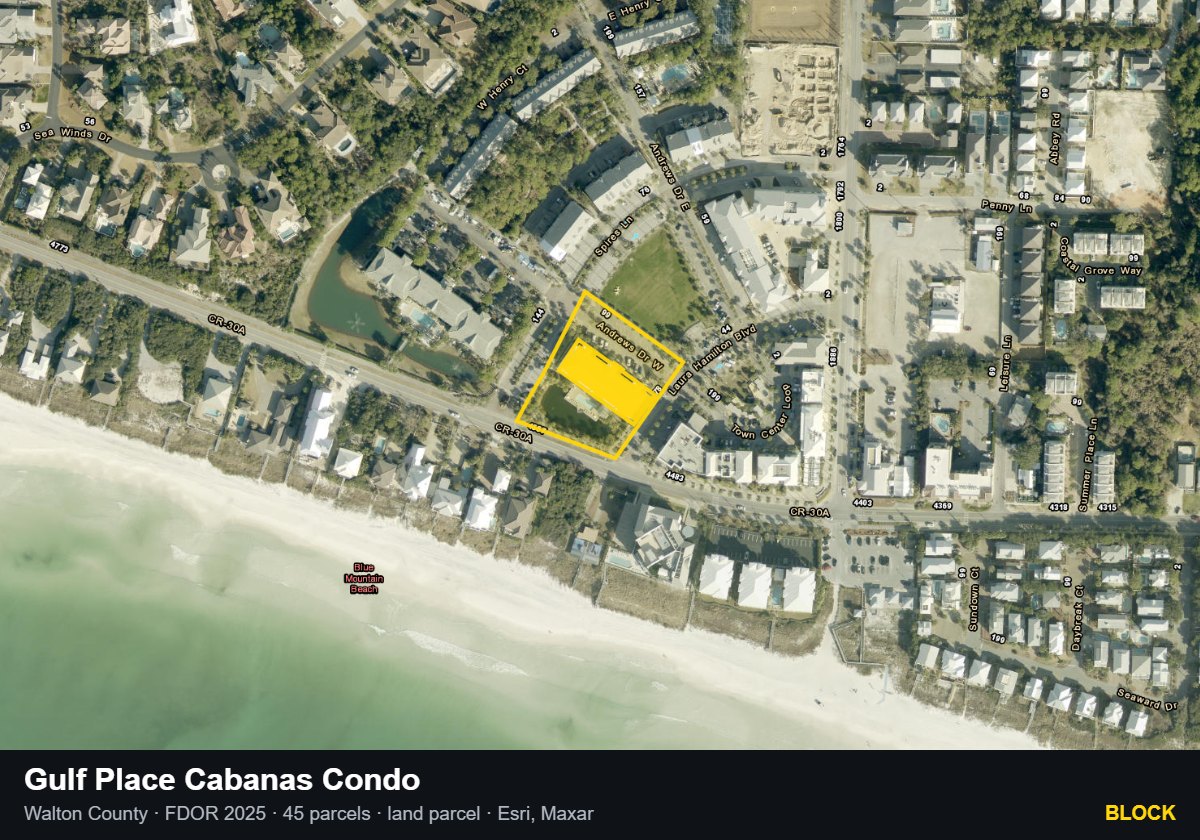Gulf Place Cabanas Condo — Block parcel record