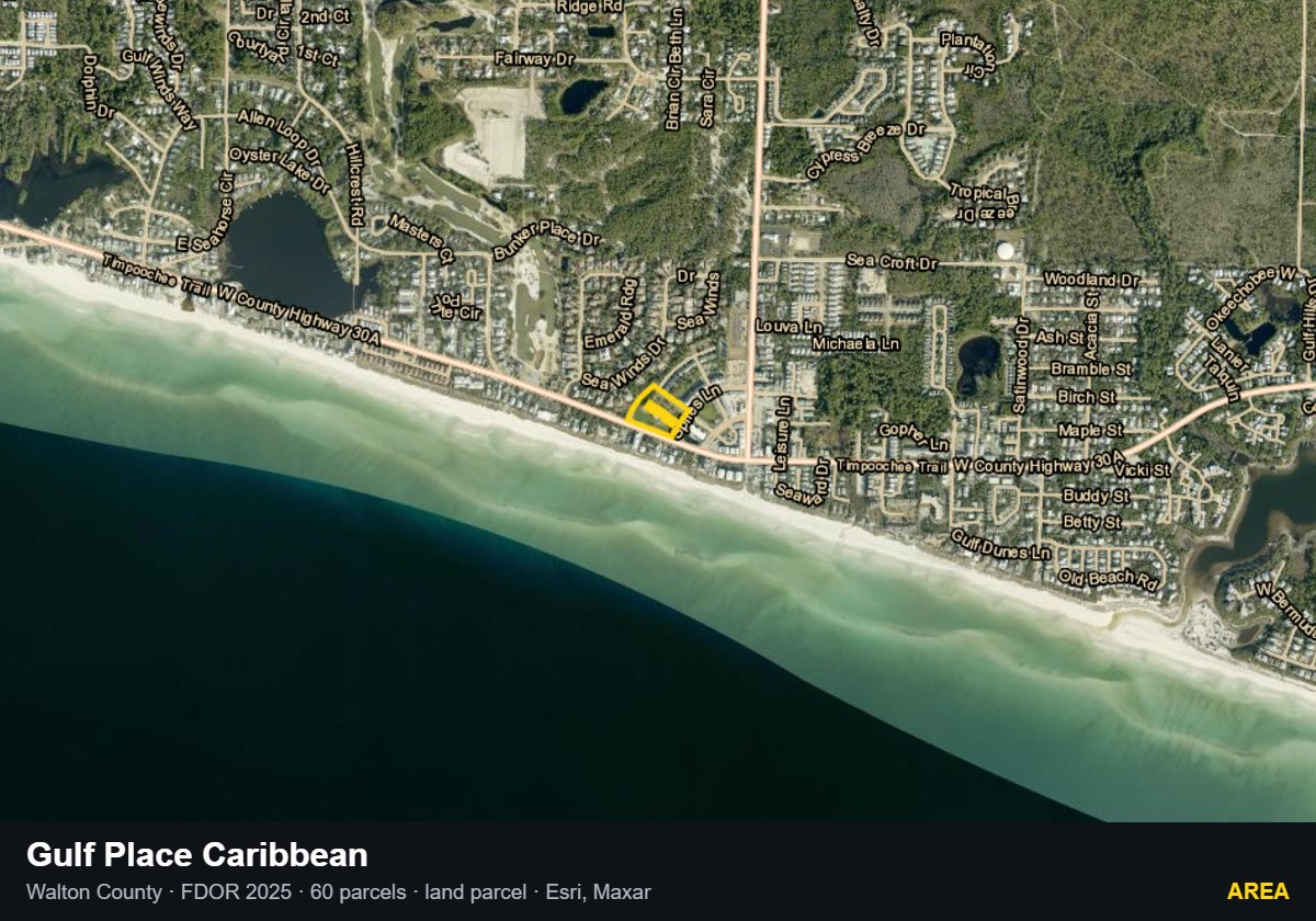 Gulf Place Caribbean — Area parcel record