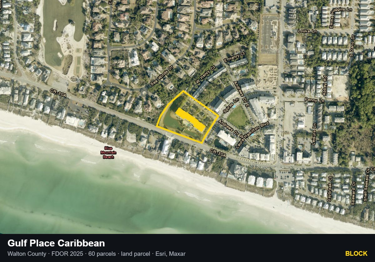 Gulf Place Caribbean — Block parcel record