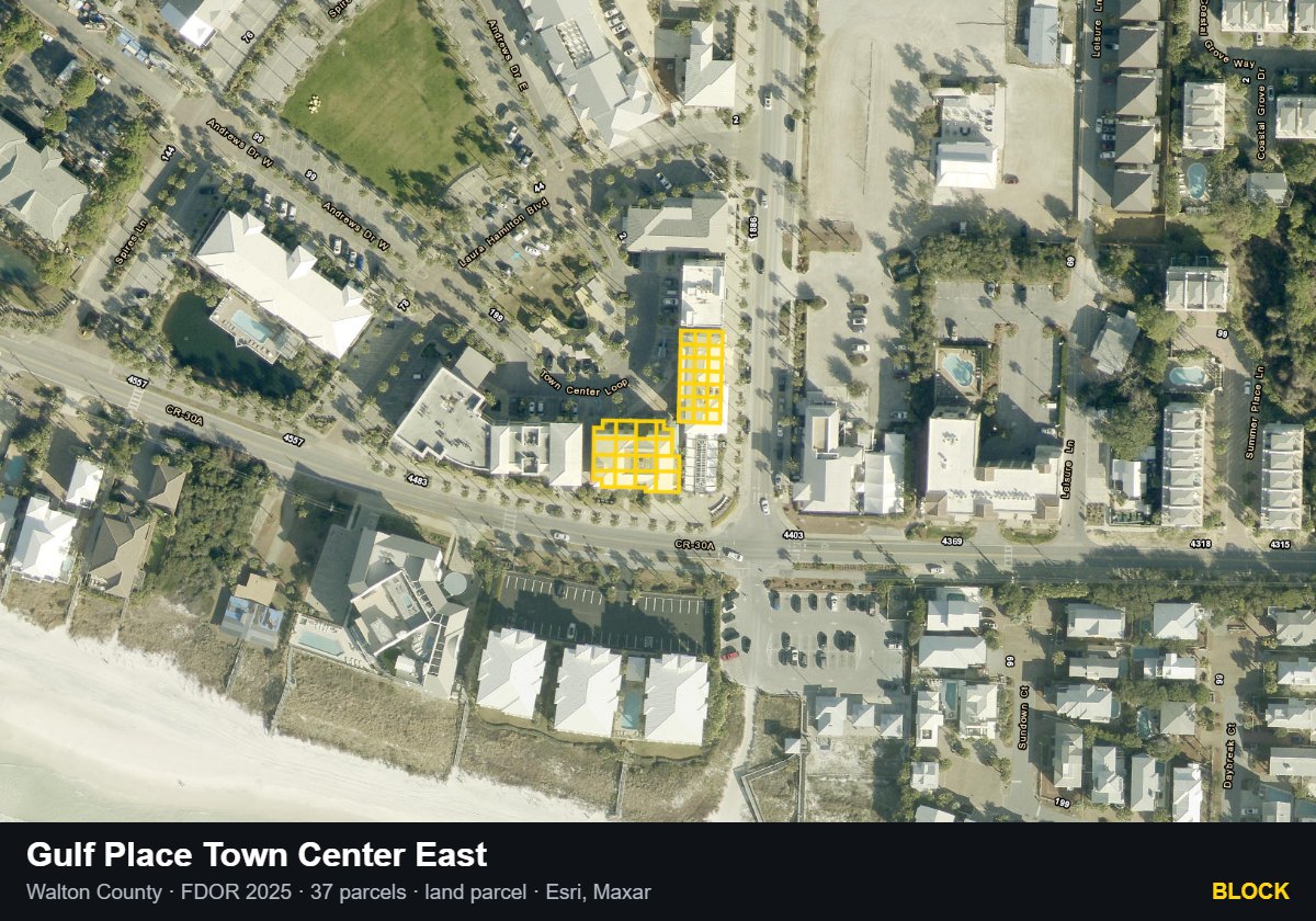 Gulf Place Town Center East — Block parcel record