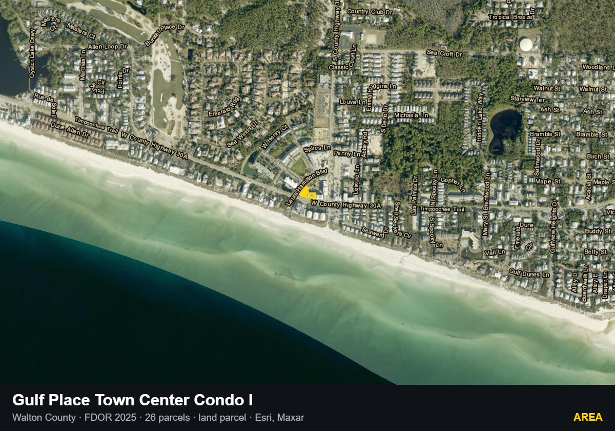Gulf Place Town Center Condo I — Area parcel record