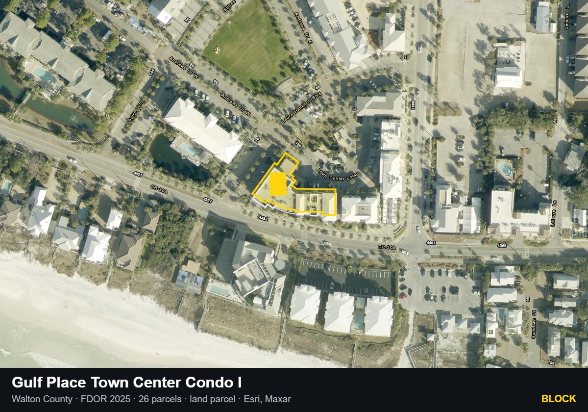 Gulf Place Town Center Condo I — Block parcel record