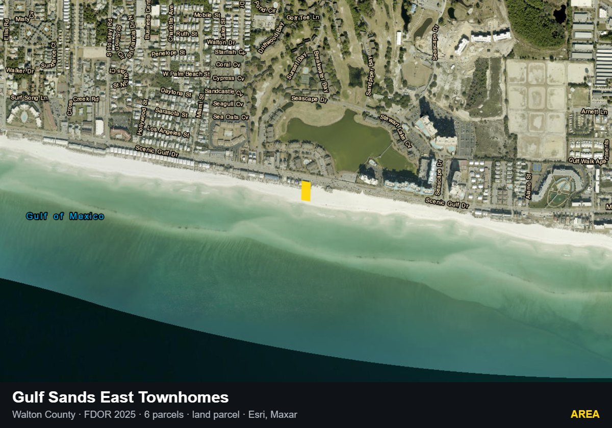 Gulf Sands East Townhomes — Area parcel record