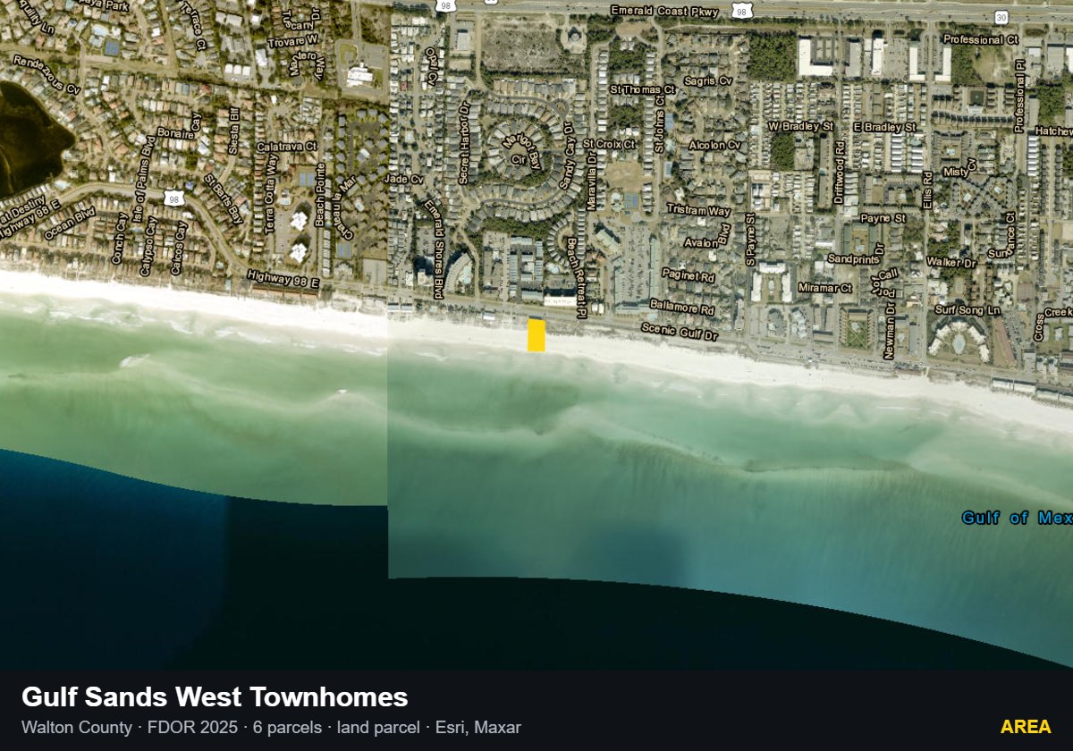 Gulf Sands West Townhomes — Area parcel record