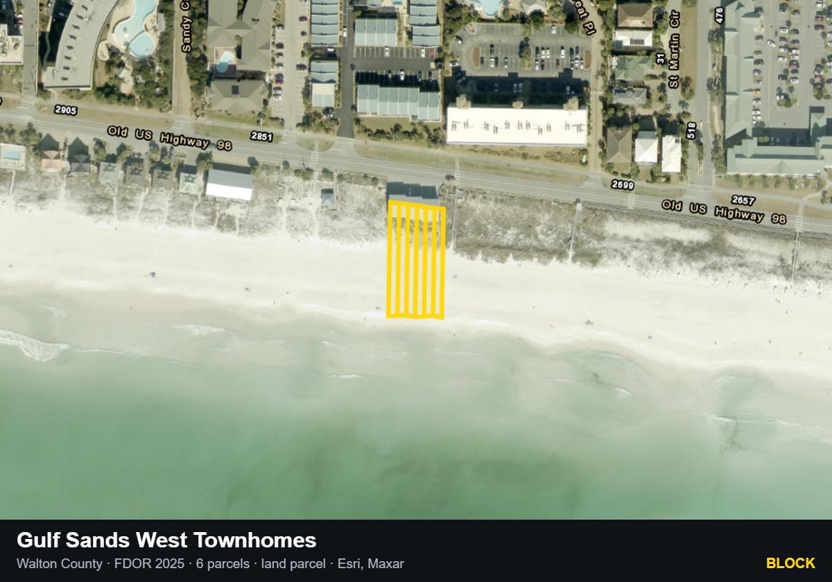 Gulf Sands West Townhomes — Block parcel record