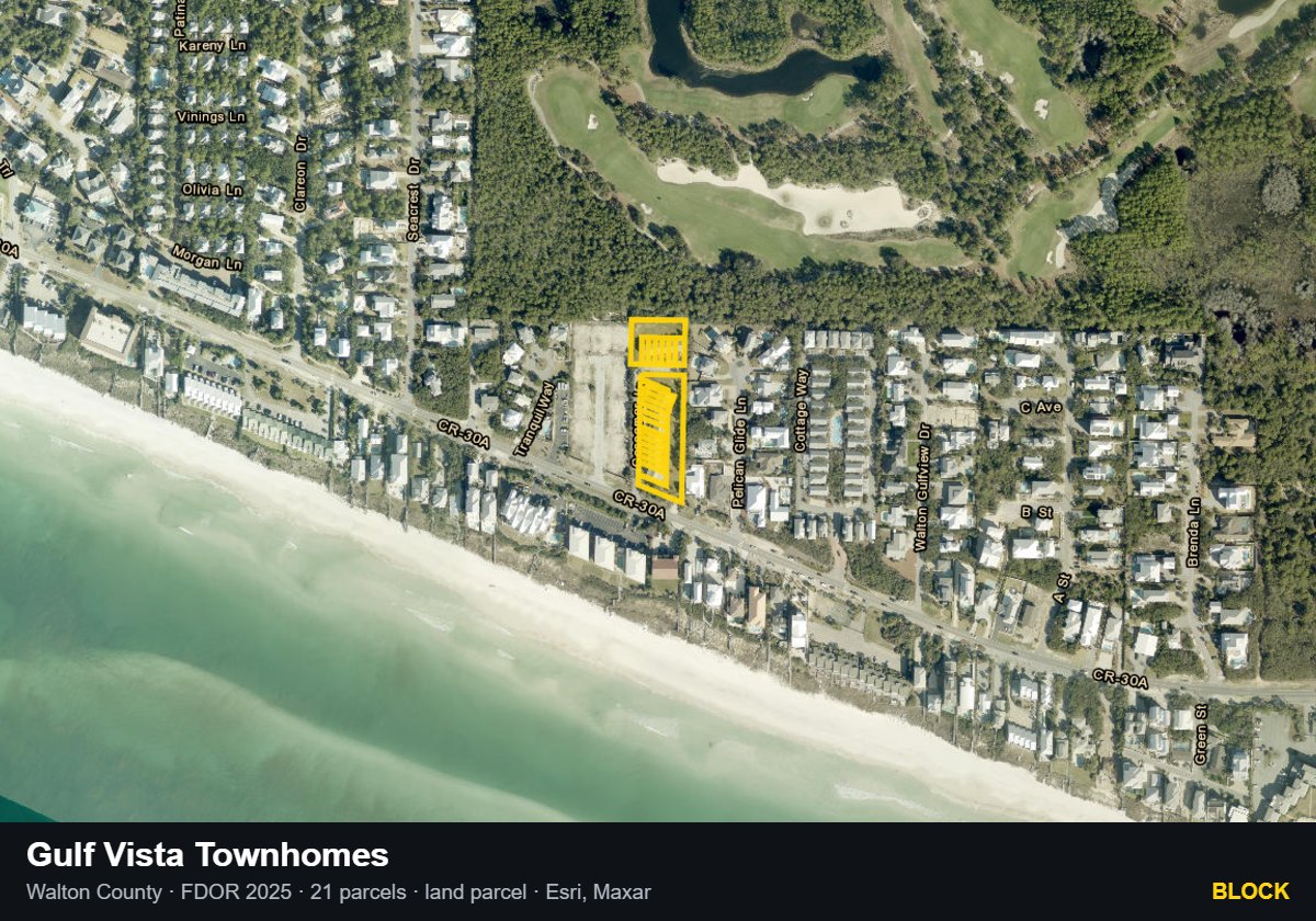 Gulf Vista Townhomes — Block parcel record