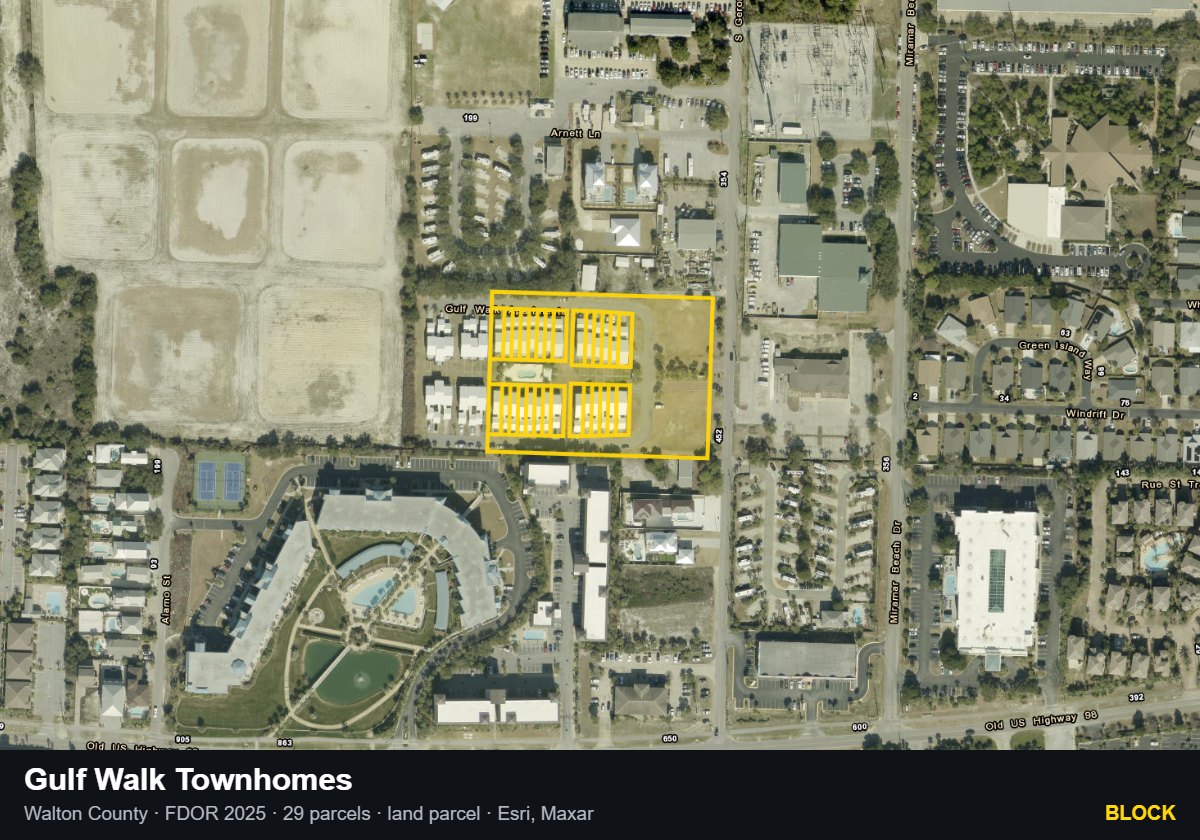 Gulf Walk Townhomes — Block parcel record