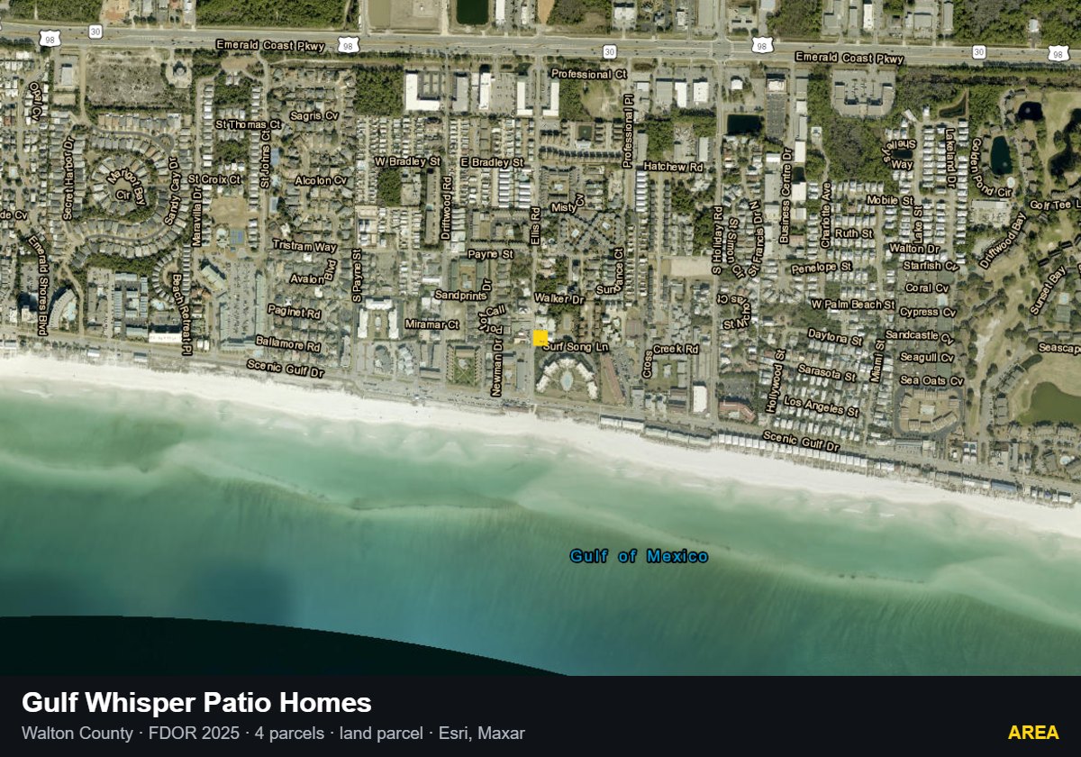 Gulf Whisper Patio Homes — Area parcel record